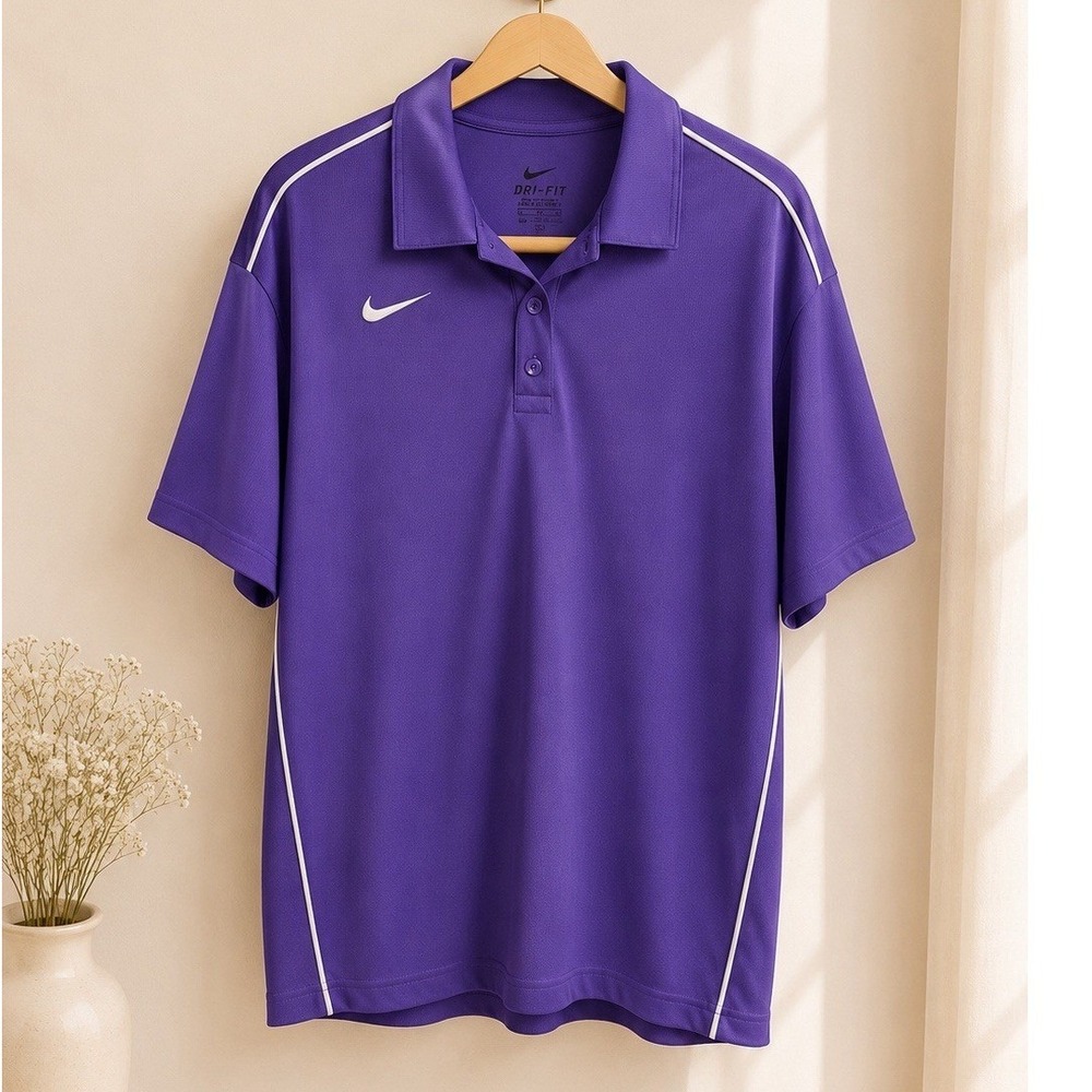 Nike Dri-FIT Purple Performance Polo Shirt Men's XL Athletic Golf Training